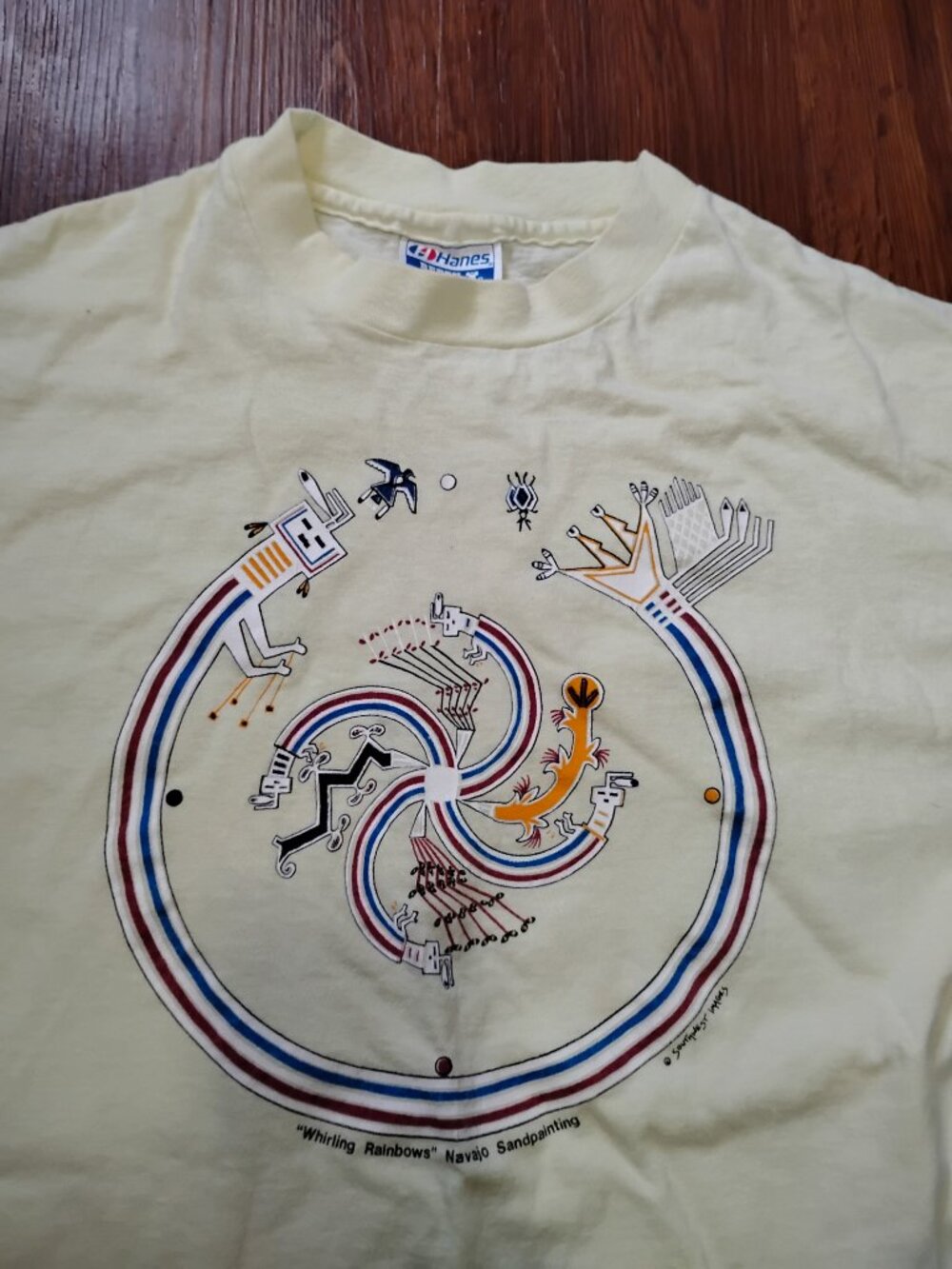 Vintage Whirling Rainbows Navajo Sandpainting T-Shirt - Picture 1 of 6